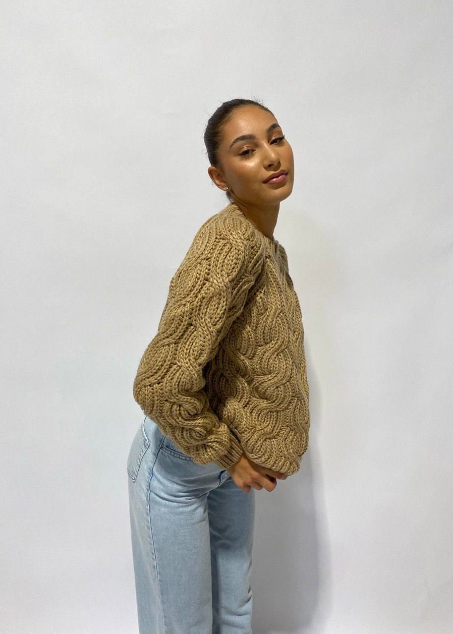 Hazel brun strik sweater