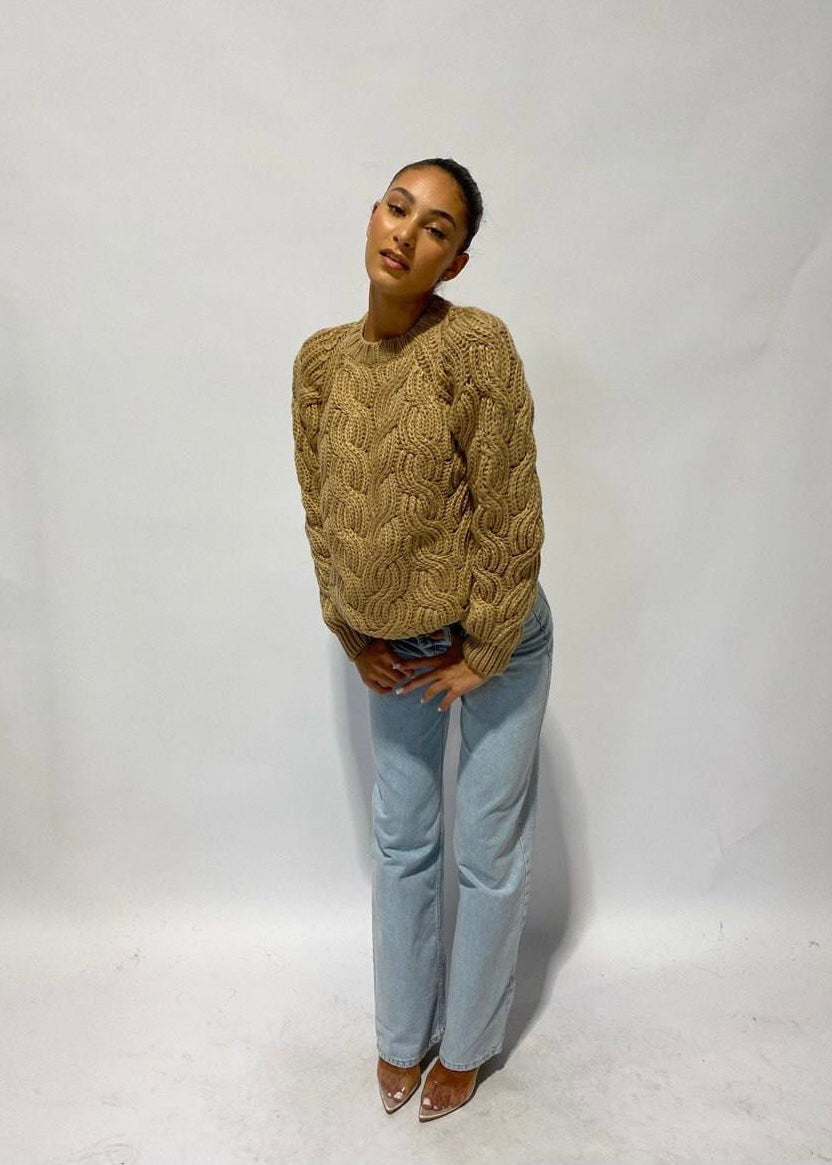 Hazel brun strik sweater