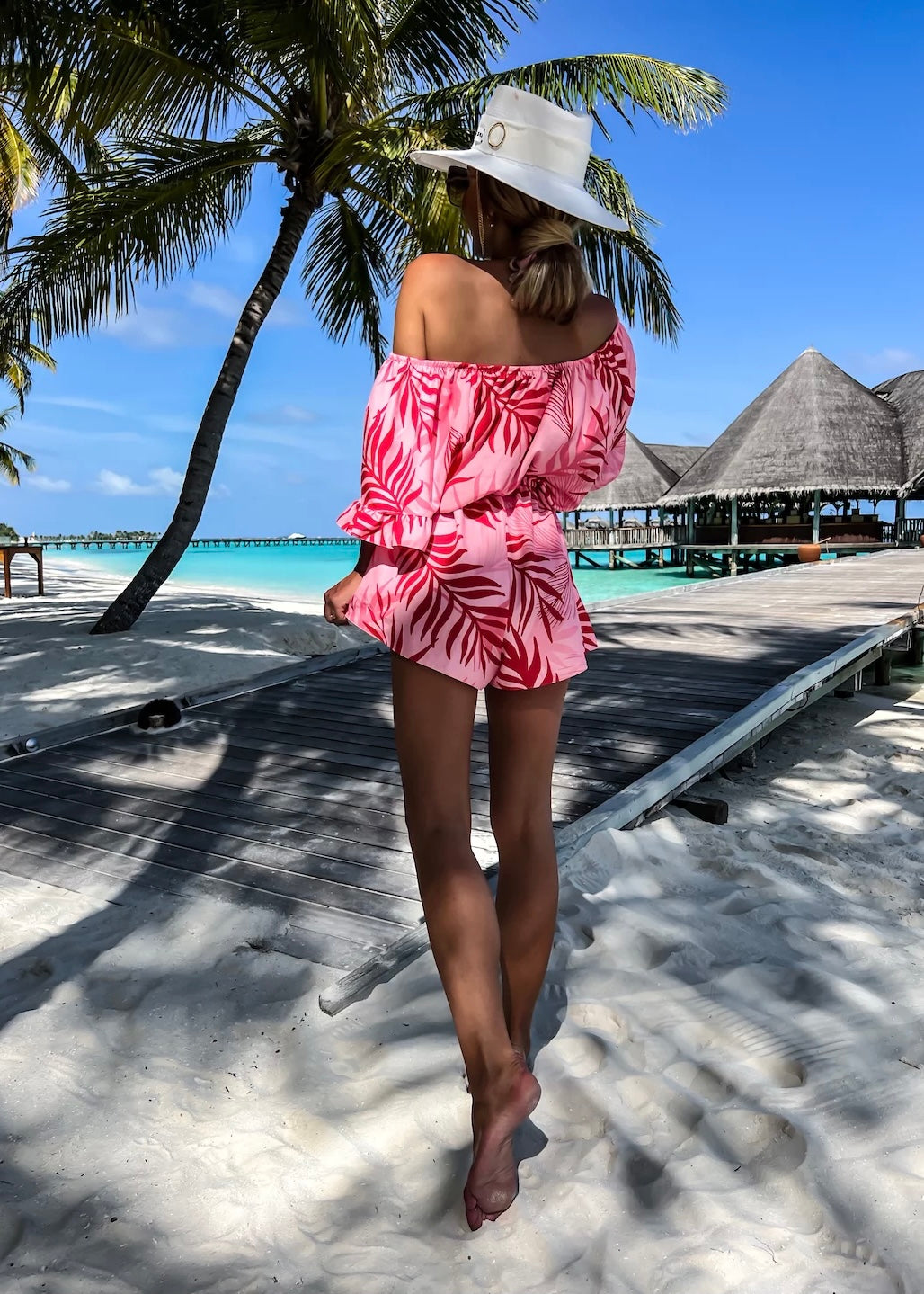 Arely romantic pink playsuit