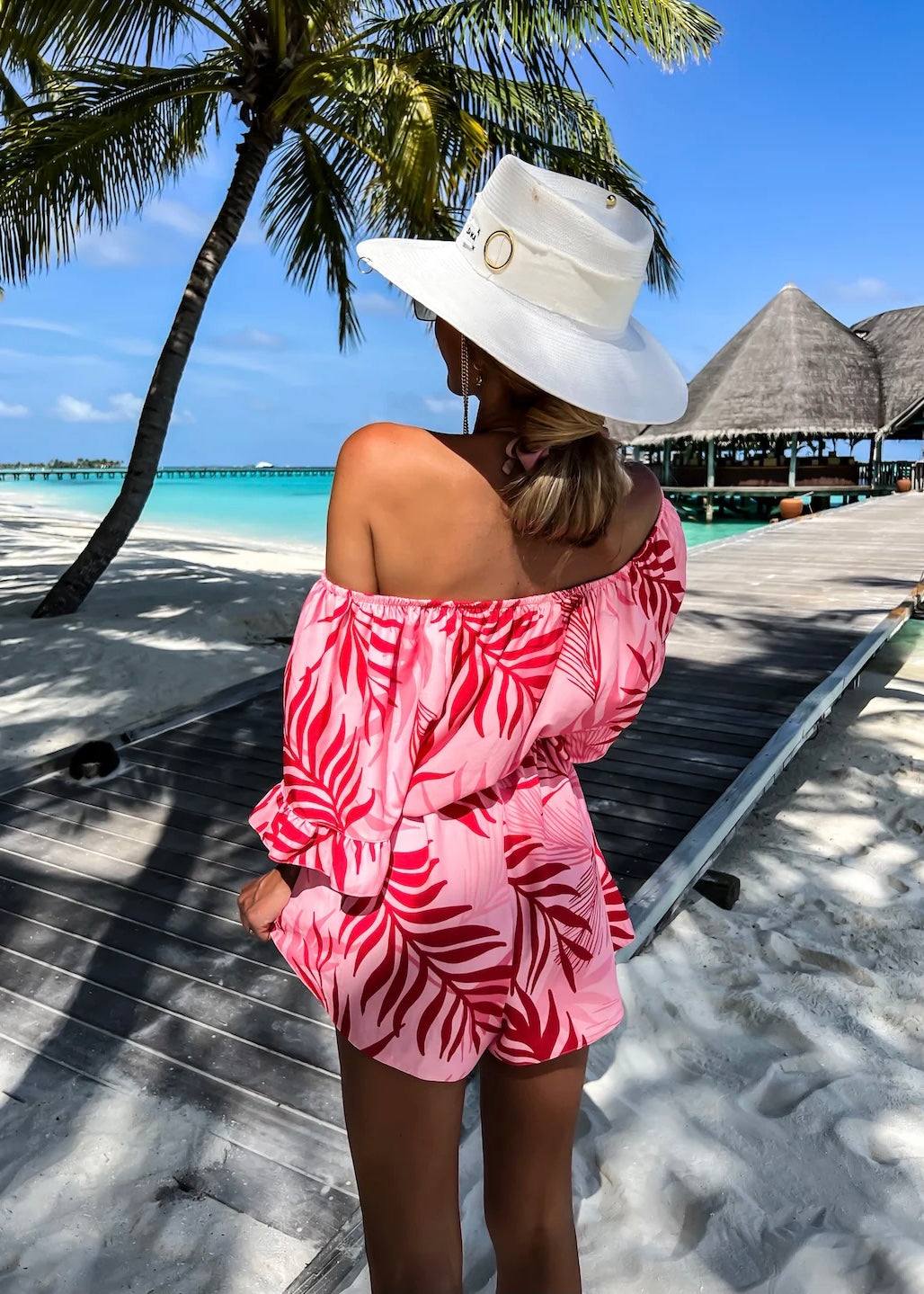 Arely romantic pink playsuit