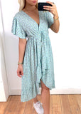 Sabia sky blue kjole med print